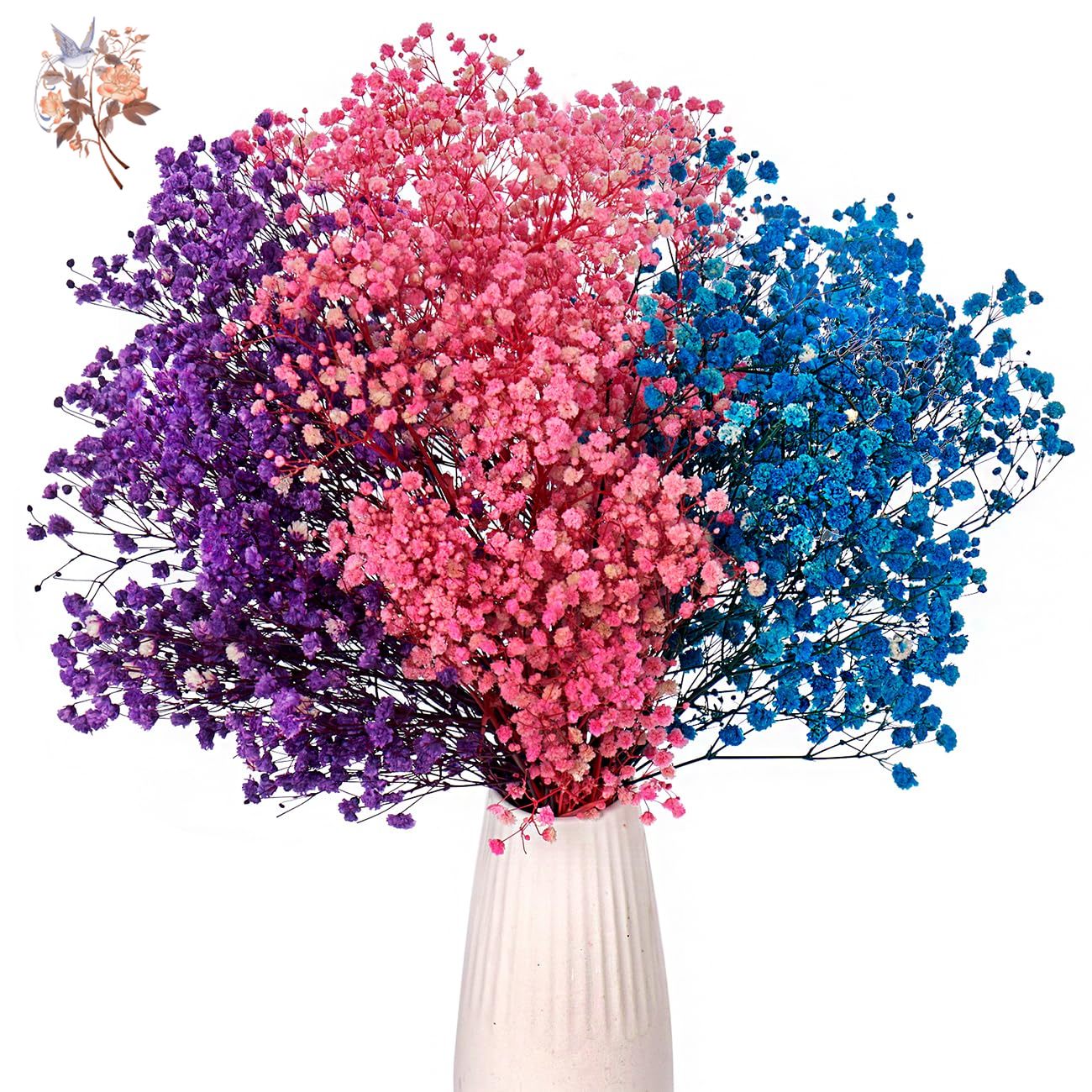 Baby Breath Dried - Dried Baby's Breath Flower Bouquet Purple