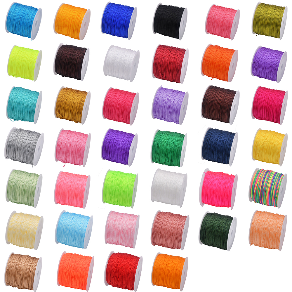 Ribbon Wired Satin - 50Yds 0.8mm Crafts Nylon Cord For