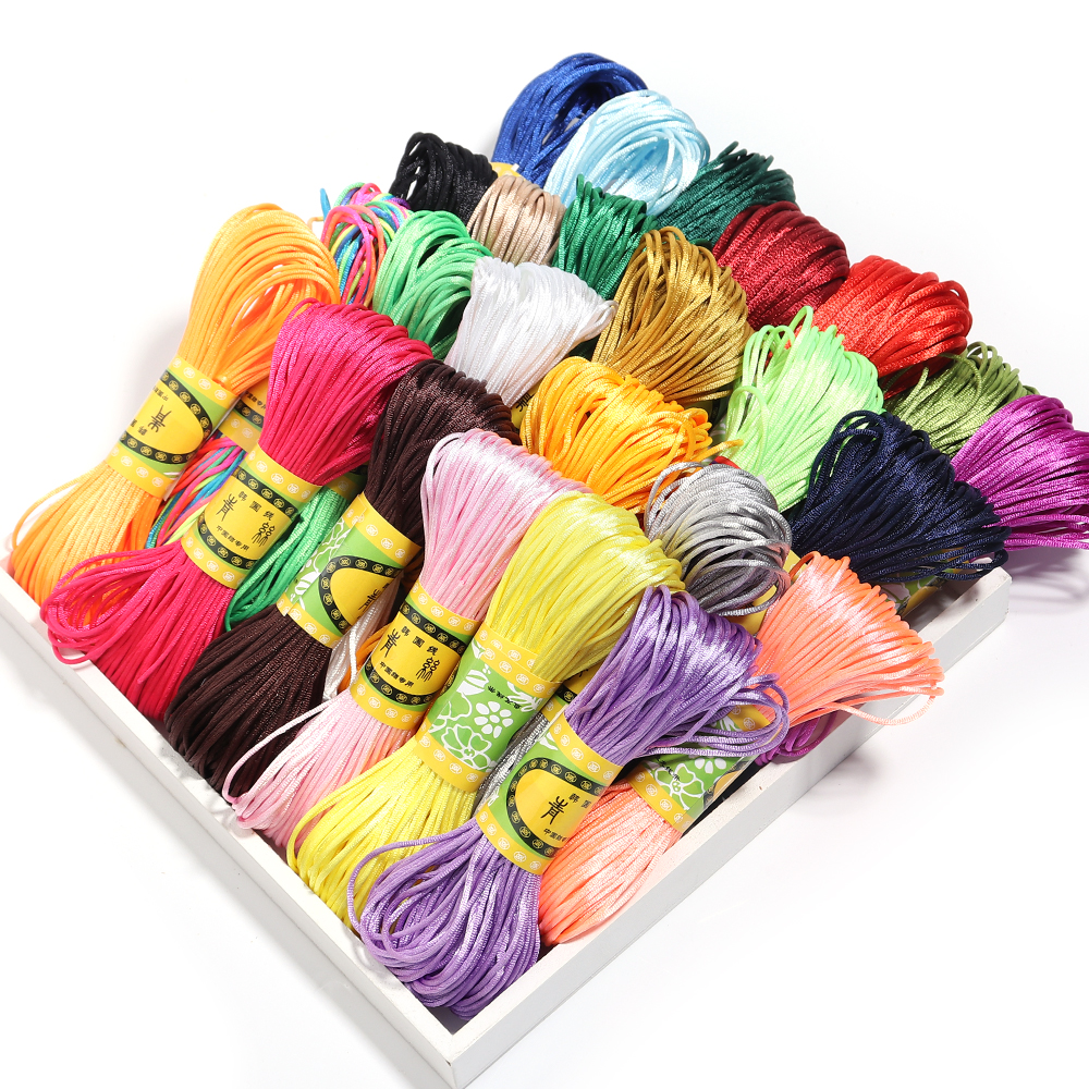 Ribbon Wired Satin - 20m/lot Chinese Knotted Silk Thread Cord