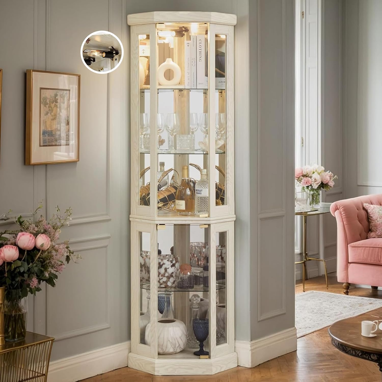 Corner Curio Cabinet, 70