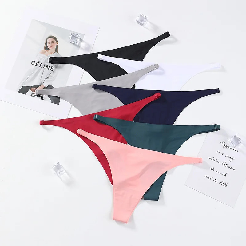1-4pcs Seamless Panties Ice Si - مراجعة Ribbon Wired Satin وسعره