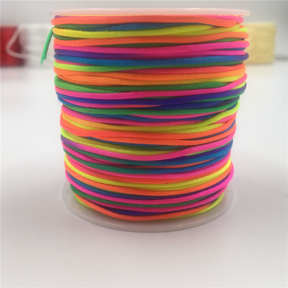 1MM 50meters Rainbow Macrame C - مراجعة Ribbon Wired Satin وسعره