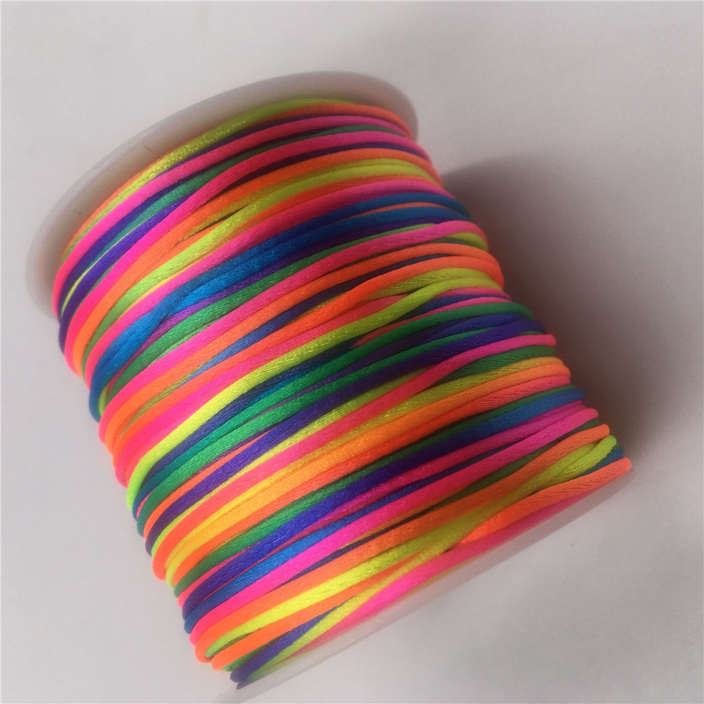 1MM 50meters Rainbow Macrame C - مراجعة Ribbon Wired Satin وسعره
