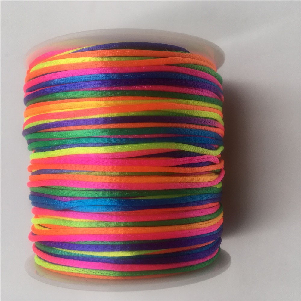 1MM 50meters Rainbow Macrame C - مراجعة Ribbon Wired Satin وسعره