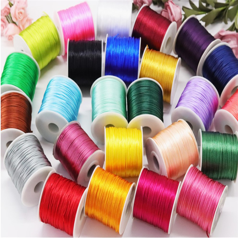 1MM 50meters Rainbow Macrame C - مراجعة Ribbon Wired Satin وسعره