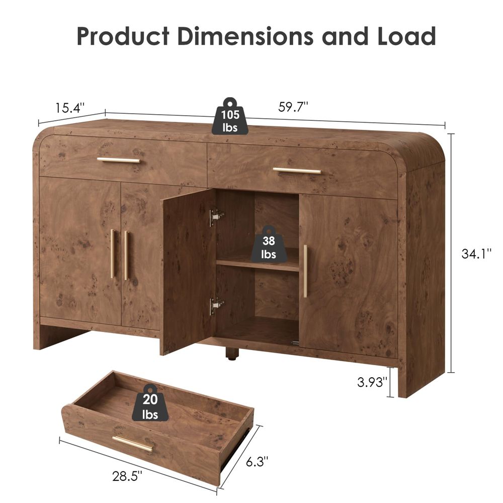 Sideboard Buffet Cabinet with  - مراجعة B&J Florist Supply Nyc وسعره