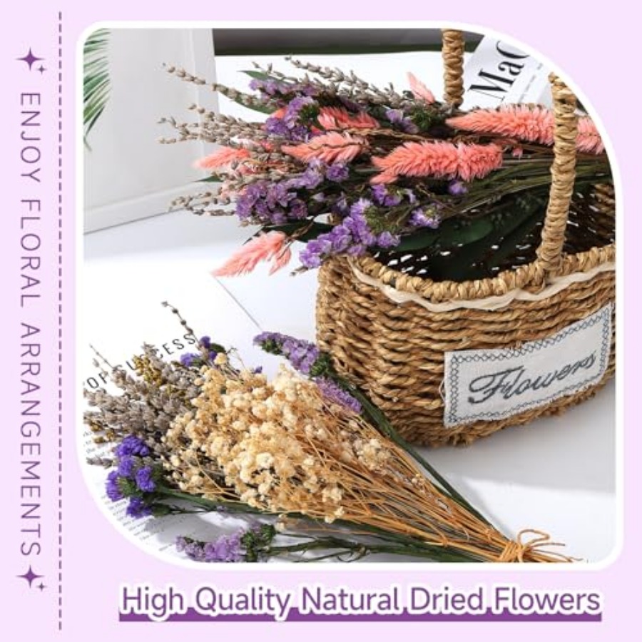 2 Pack Large Dried Flower Bouq - مراجعة Baby Breath Dried وسعره