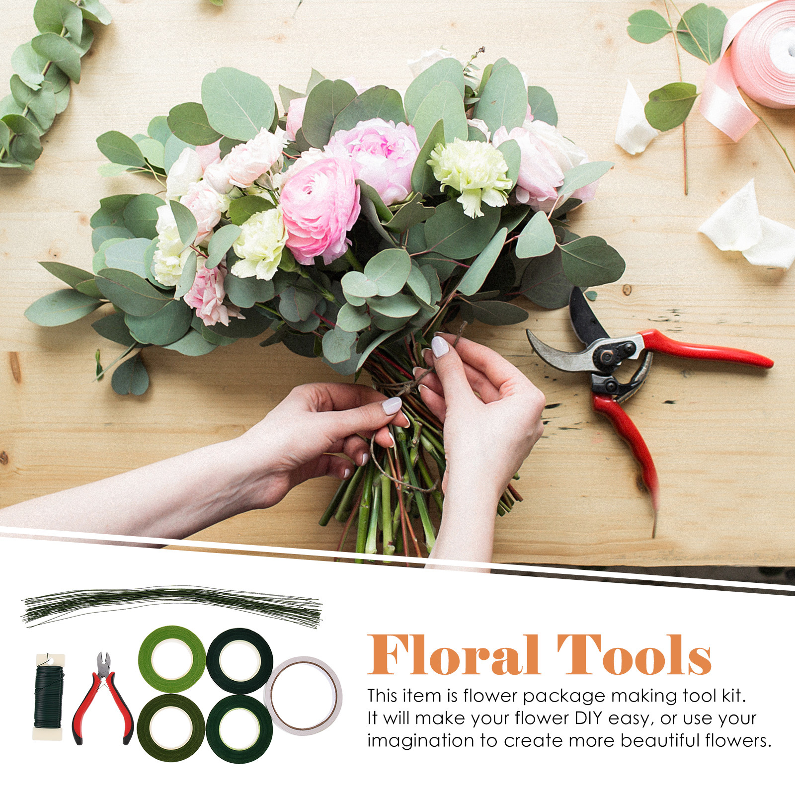 1Set Flower Arrangement Tools  - مراجعة Wire Stem Florist وسعره
