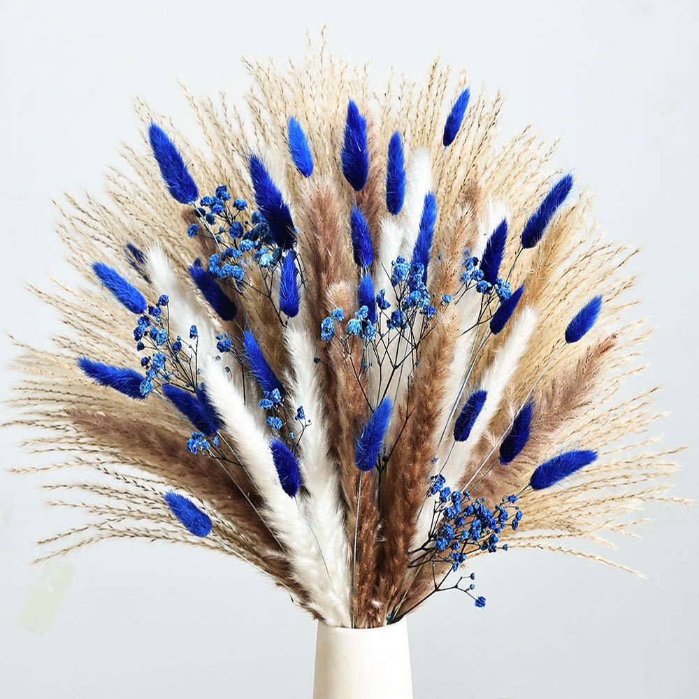 70pcs Blue Pampas Artificial D - مراجعة Baby Breath Dried وسعره