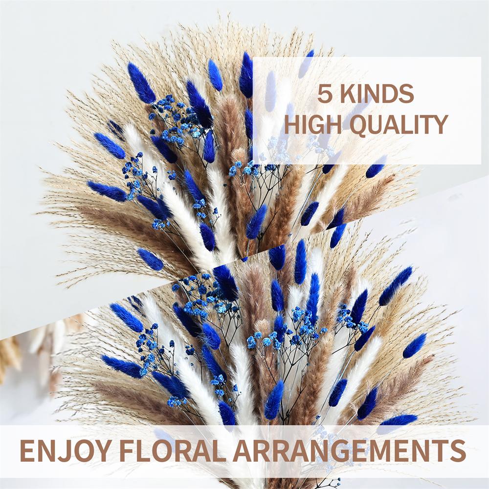 70pcs Blue Pampas Artificial D - مراجعة Baby Breath Dried وسعره