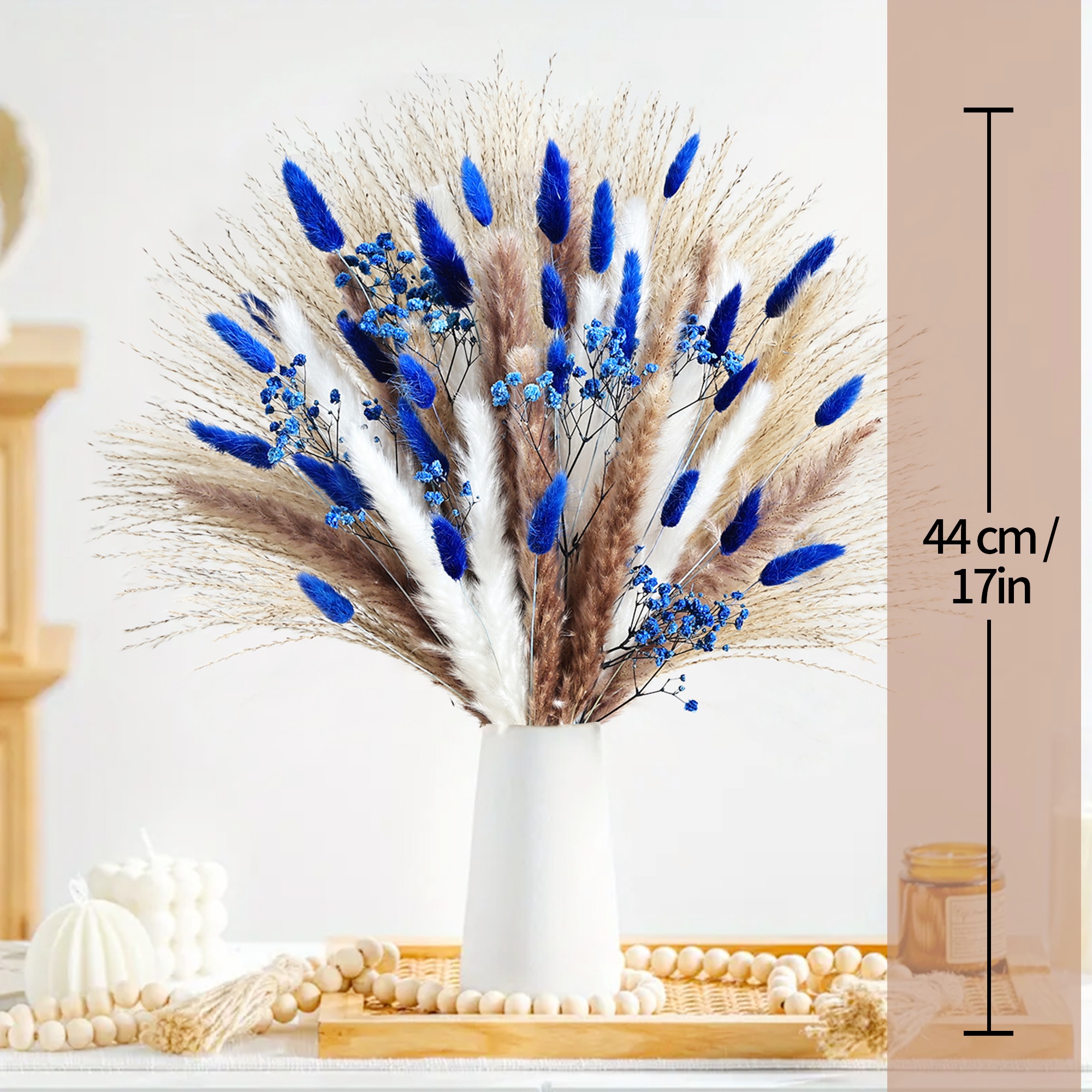 70pcs Blue Pampas Artificial D - مراجعة Baby Breath Dried وسعره
