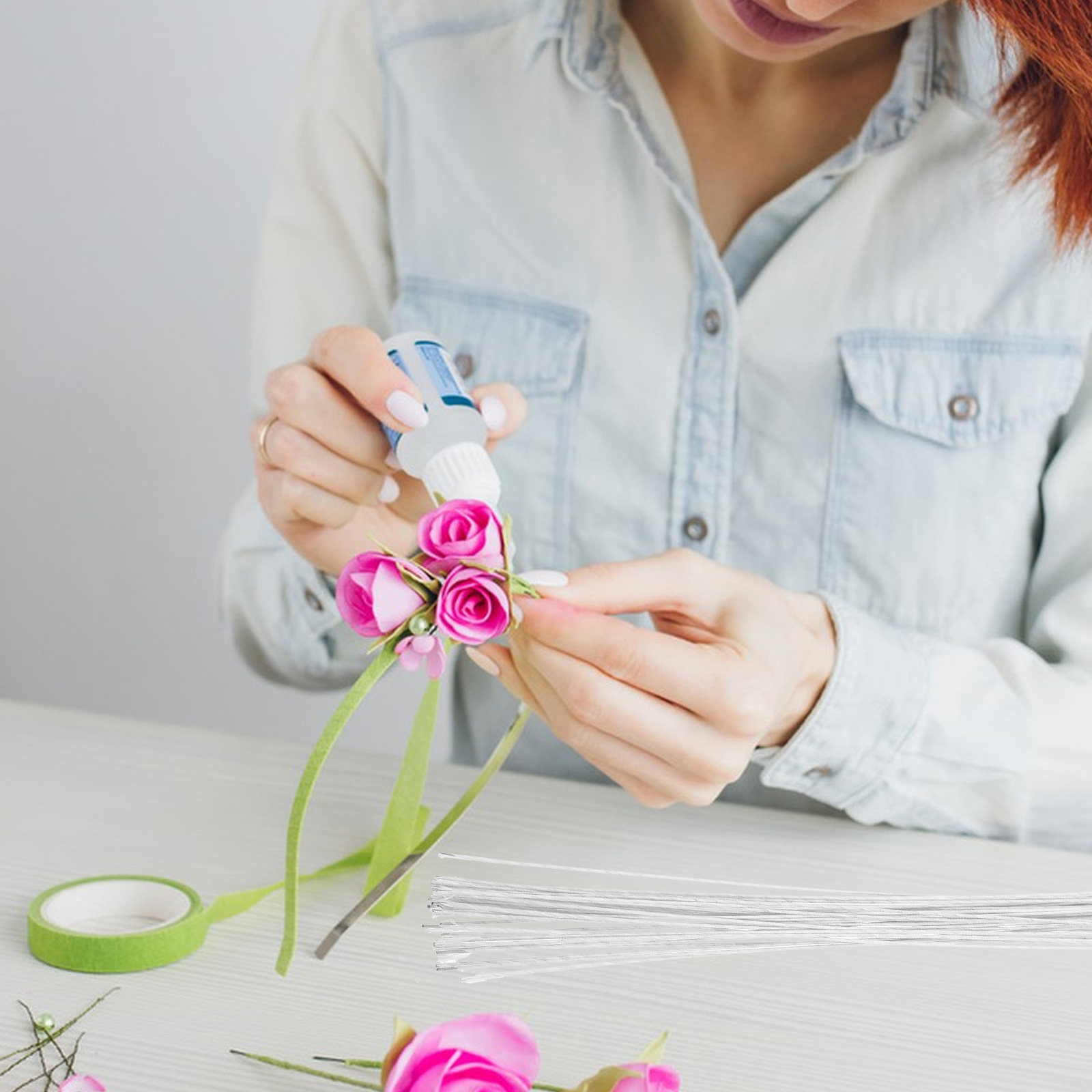 40Pcs Iron Wire Floral Stems S - مراجعة Wire Stem Florist وسعره