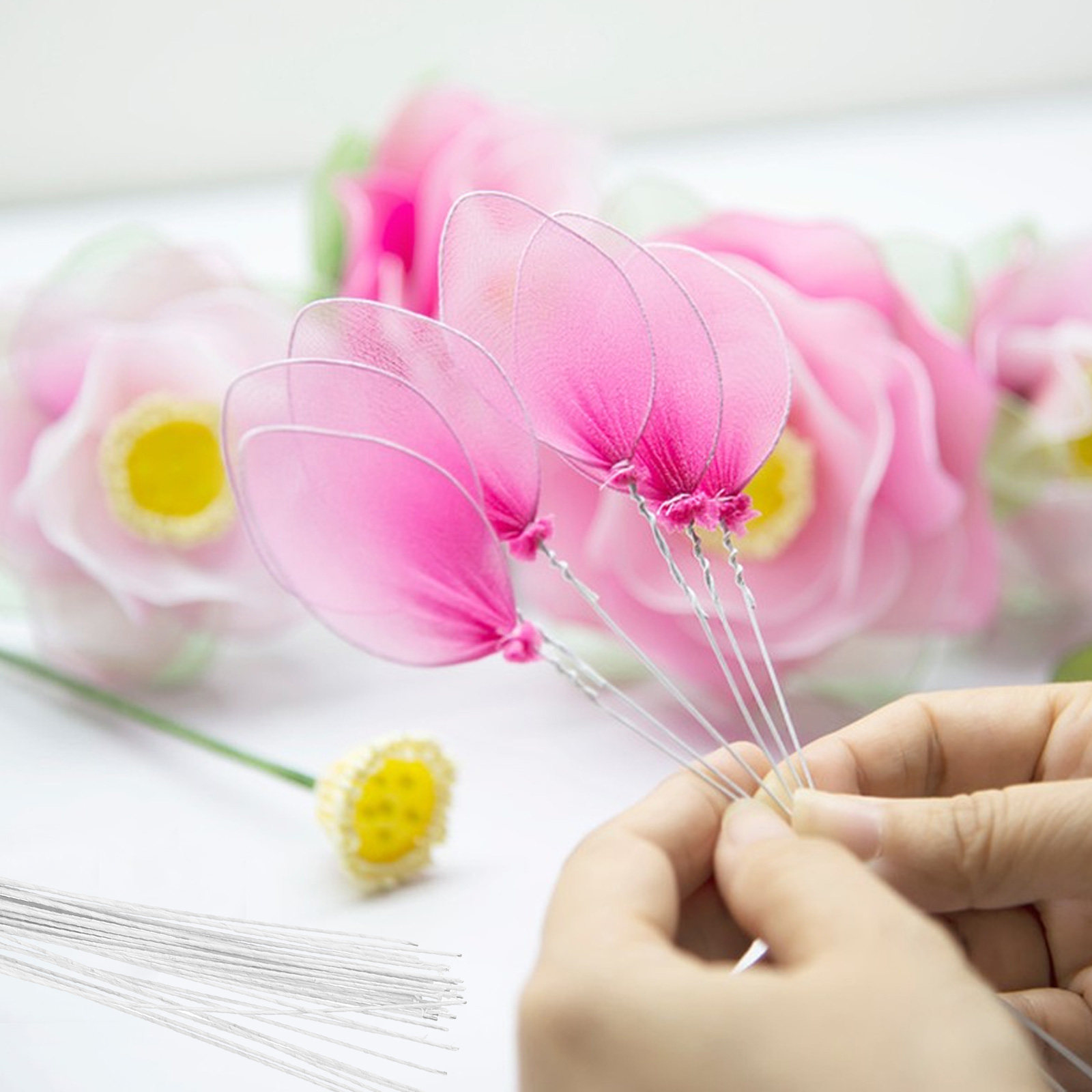 40Pcs Iron Wire Floral Stems S - مراجعة Wire Stem Florist وسعره